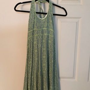 Mini Print Sleeveless Halter Dress